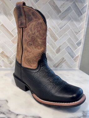 Dan Post Little River Boy’s Western Leather Black Boots US Size: 2 D